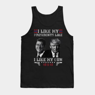 Vintage I Like My Presidents like I Like My Guns 40 45 Funny Tank Top